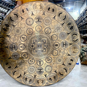 Super fine crafted various arts and rituals carving extra large gong-sound healing Tibetan gong bell- sound healing-meditation -yoga season