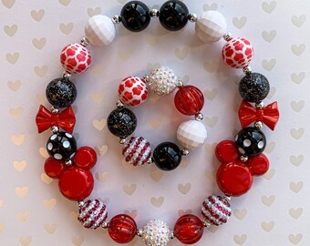 Children Necklace Red Girl Necklace Toddler Bracelet Baby Necklace Toddler Necklace Baby Bracelet Roses Jewelry Chunky Necklace