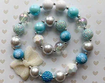 Toddler Chunky Bead Necklace: Frozen Theme Birthday Gift
