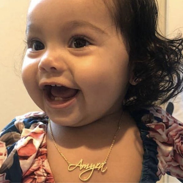 Baby Name Necklace, Custom Name Necklace, Kids Name Necklace, Personalized Necklace, Necklace With Name, Baby Jewelry, Nameplate Necklace