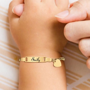 Custom Baby Bracelet, Child ID Bracelet, Custom Name Bracelet, Engraved Name Bracelet, Kid Name Bracelet, Pesonalized Bracelet For Girl Gift