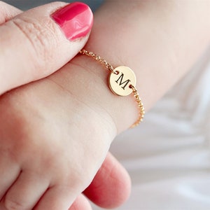 Custom Disc Bracelet, Baby Name Braclet, Child ID Bracelet, Custom Engraved Name Bracelet, Personalized Name Baby Girl Bracelet Gift