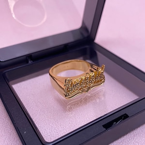 Name Plate Ring Custom Name Ring Gold 