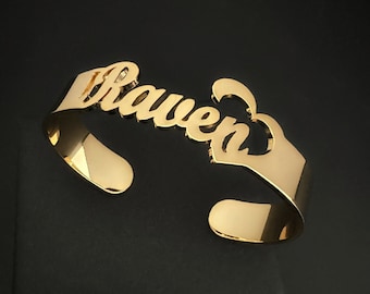 Pulsera con nombre personalizado, brazalete personalizado, regalo hecho a mano