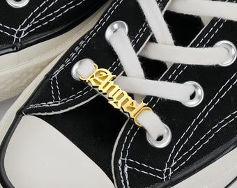Personalized Name Shoe Buckle, Custom Lace Charm, Handmade Jewelry