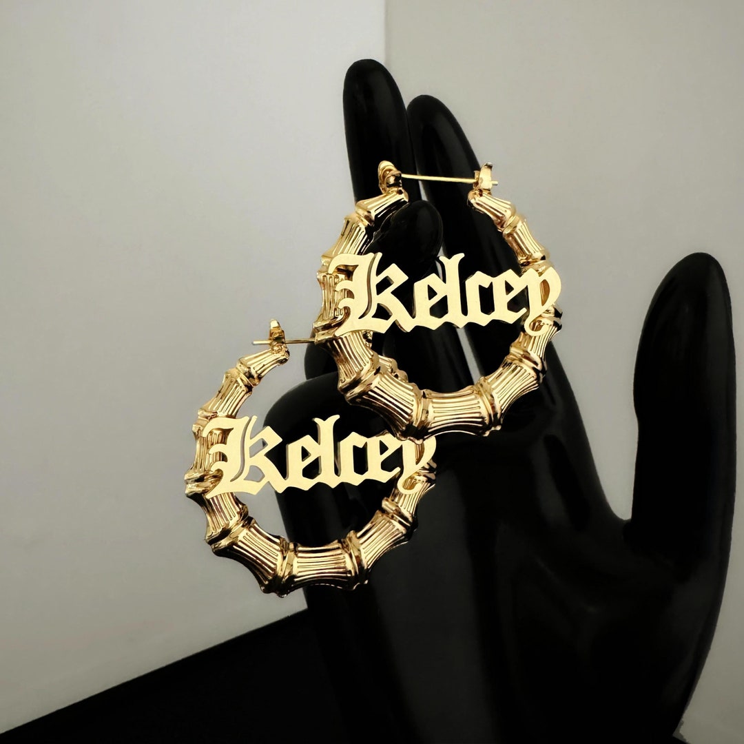 Wood Bamboo Earrings Personalised Bamboo Earrings Custom Bamboo