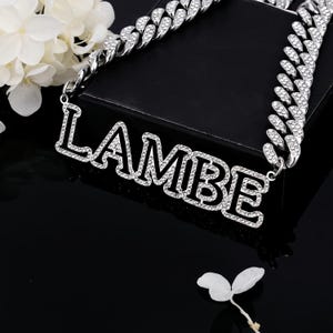 Custom Diamond Name Necklace,Dainty Name Necklace,Crystal Name Necklace,Bling Name Necklace,Personalized Necklace for Women Men,Gift For Her