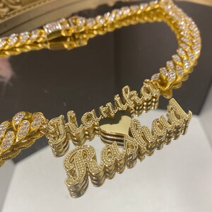 Diamond Studded Cuban Chain Name Necklace Personality main image 1
