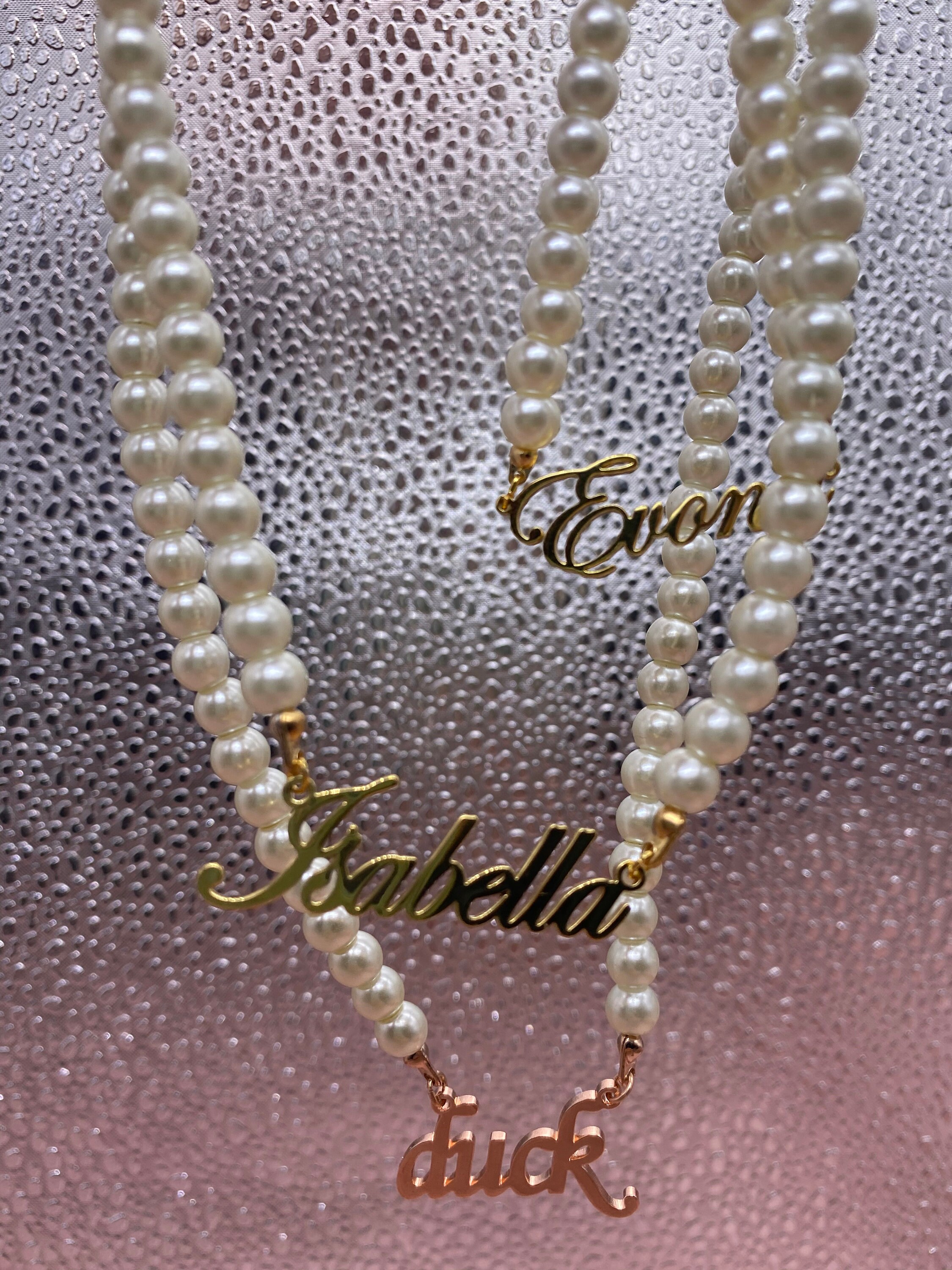Pearl Name Necklace Pearl Necklace Name Necklace Pearl | Etsy