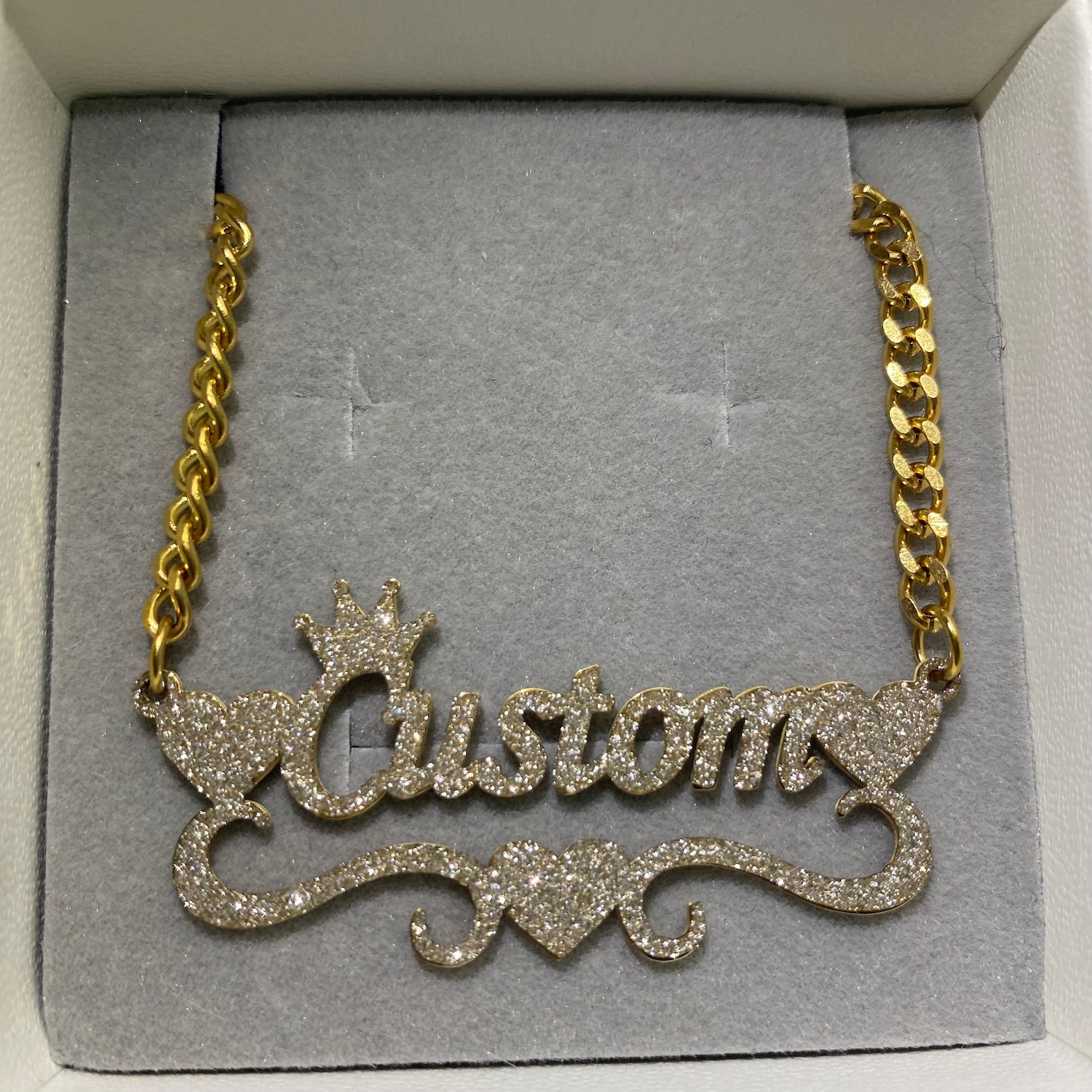 Bling Custom Name Necklace – Personalized Nameplate, Gift for Her - Etsy