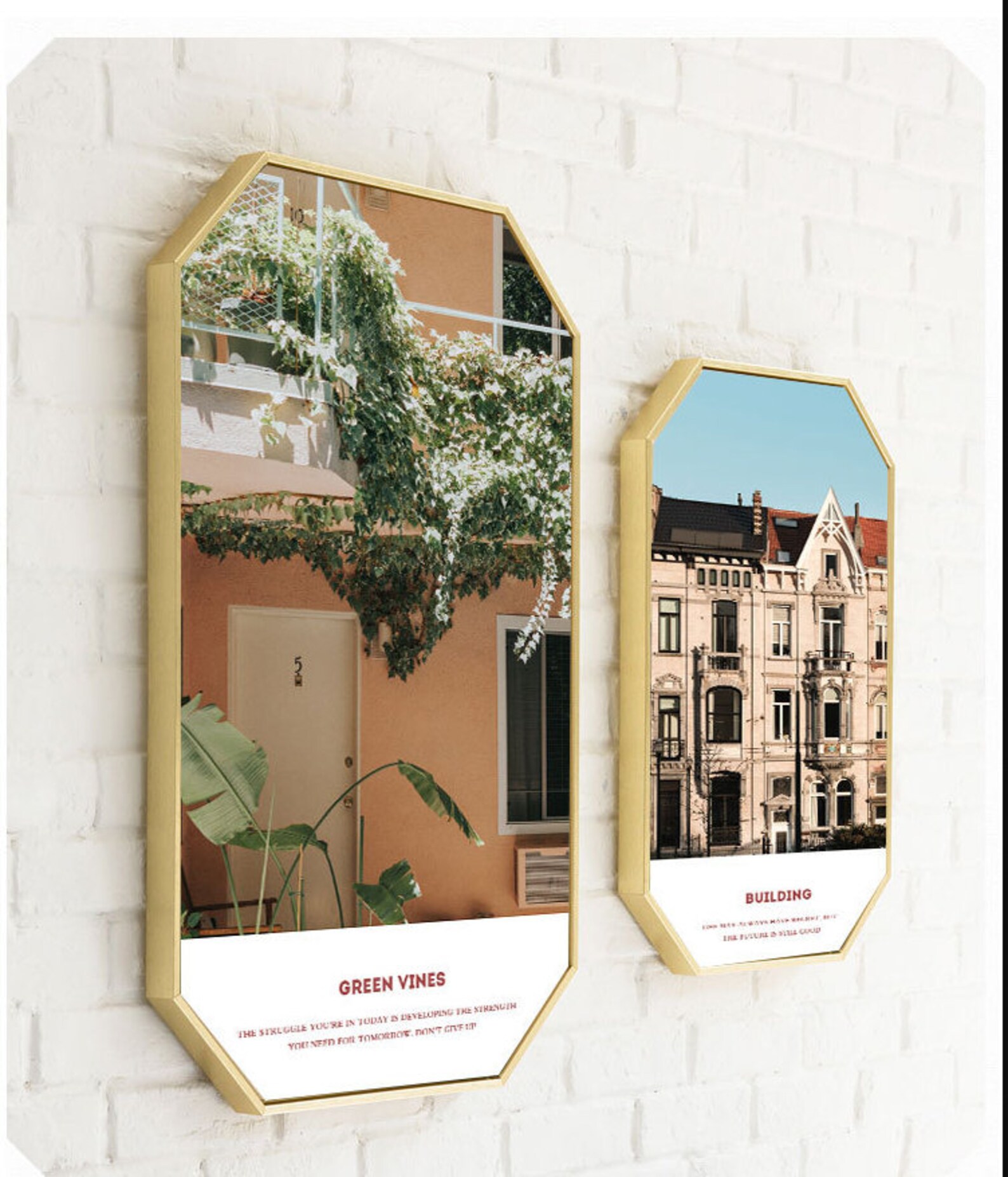 Octagon Canvas Art Gold Frame Wall Art Print Picture for Etsy