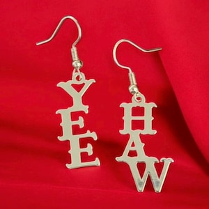 Bota de vaquero, Accesorios retro, Regalo para ella, Pendientes de vaquera, Vaquero, Joyería bañada en oro, Pendientes del oeste, Pendientes de música country