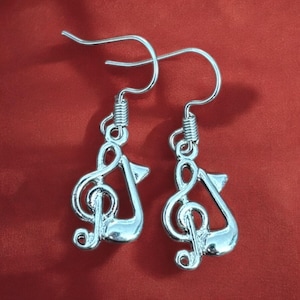 Treble Clef Earrings, Charm Earrings, Music Note Earrings, Music Earrings, Music Jewelry, Musician Gift, Gift for Singer, Music Lover