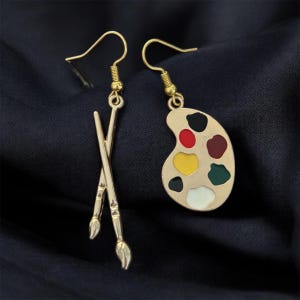 Paint Palette Earrings, Alloy Earrings, Summer Jewelry, Painters, Gift for Her, Bespoke Earrings, Artist Gift, Artistic, Art Teacher Gifts