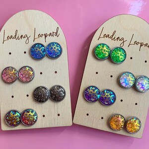 Faux Druzy Earrings, Iridescent Earrings, Druzy Earrings, 12mm Earrings, Pick Your Color, Sparkly Earrings, Silver Earrings, Summer Earrings