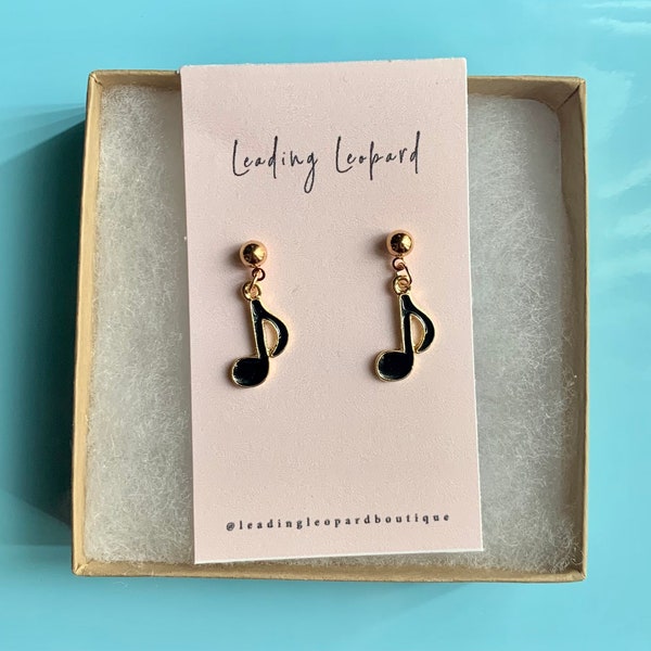 Music Note Earrings, Quaver Earrings, Gift For Music Lover, Music Earrings, Musician Gift, Music Note Jewelry, Musical Jewelry