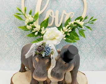 Wedding Cake Decoration | Wedding Cake Topper | Wedding Decoration | Wedding Cake | Hippo Wedding Cake Topper | Hippo Cake Topper