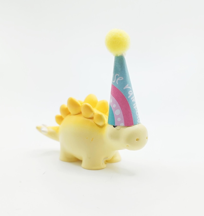 Cute Pastel Dinosaur Cake Topper | Cartoon Style Dinosaur Party | Table Sprinkles | Mini Party Hat | Party Bag Filler image 20