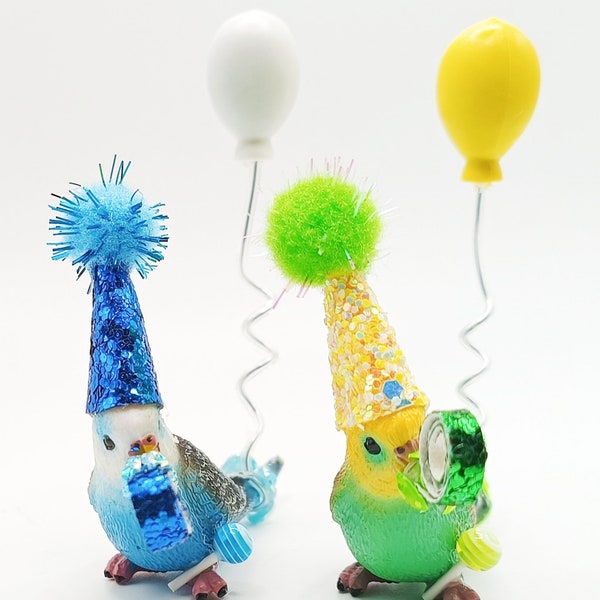 Budgie Cake Topper | Cake Topper | Party Decoration | Party Animal | Party Hats | Budgies | Maileg | Pet Decoration | Pet Birthday Cake