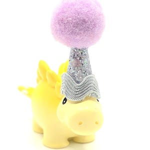 Cute Pastel Dinosaur Cake Topper | Cartoon Style Dinosaur Party | Table Sprinkles | Mini Party Hat | Party Bag Filler image 8