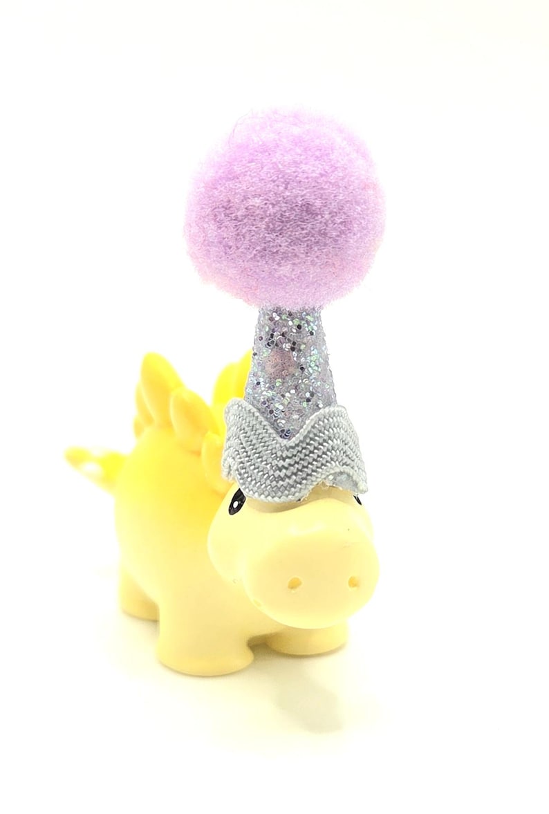Cute Pastel Dinosaur Cake Topper | Cartoon Style Dinosaur Party | Table Sprinkles | Mini Party Hat | Party Bag Filler image 8