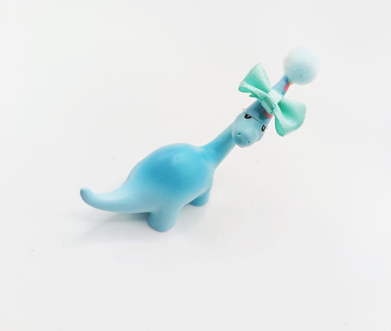 Cute Pastel Dinosaur Cake Topper | Cartoon Style Dinosaur Party | Table Sprinkles | Mini Party Hat | Party Bag Filler image 15