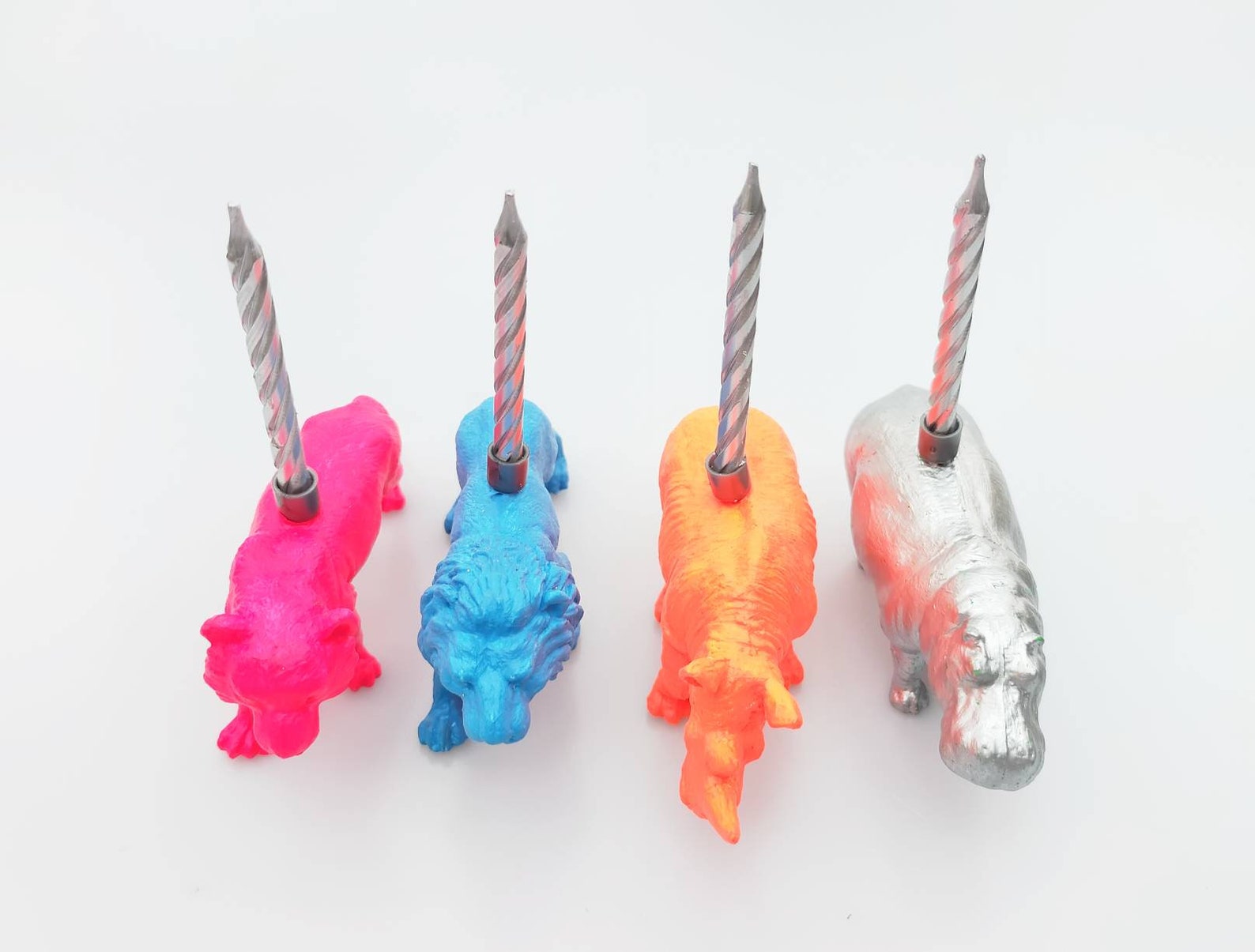 Neon Wild Animal Candle Holders Etsy