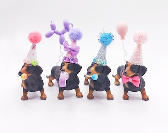 Dackel Sausage Dog Cake Topper | Haustier Kuchen Topper | Party Tier | Partytiere | Pawty | Cake Topper | Erstellen Sie Ihr Haustier | Hunde-Geburtstags-Party