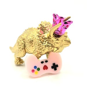 Mini dinosaurios dorados / Dinosaurio para fiestas / Chispas de mesa / Tema de dinosaurio / Adorno para tarta de dinosaurio / Dinosaurio / Mini sombreros de fiesta / Rellenos para bolsas de fiesta / imagen 17