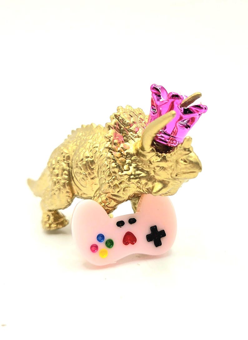 Mini dinosaurios dorados / Dinosaurio para fiestas / Chispas de mesa / Tema de dinosaurio / Adorno para tarta de dinosaurio / Dinosaurio / Mini sombreros de fiesta / Rellenos para bolsas de fiesta / imagen 17