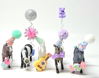 Mini decorazioni per torte a forma di cavallo / Decorazioni personalizzate per feste a forma di animali / Bomboniere per feste