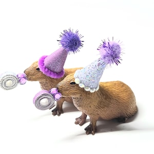 Custom Capybara Cake Topper | Birthday Party Animal Decoration | Mini Party Hats | Capybara Cavy Theme image 20