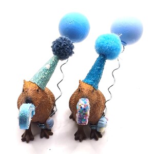 Custom Capybara Cake Topper | Birthday Party Animal Decoration | Mini Party Hats | Capybara Cavy Theme image 9