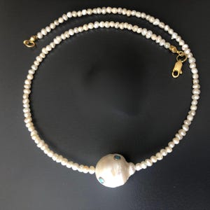 Minimalist Pearl Choker Necklace, Summer Ocean Pearl Jewelry Necklace