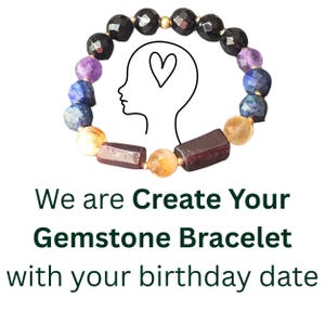 Bracelet de lecture numérologie personnalisé, bracelet spirituel avec pierre de naissance