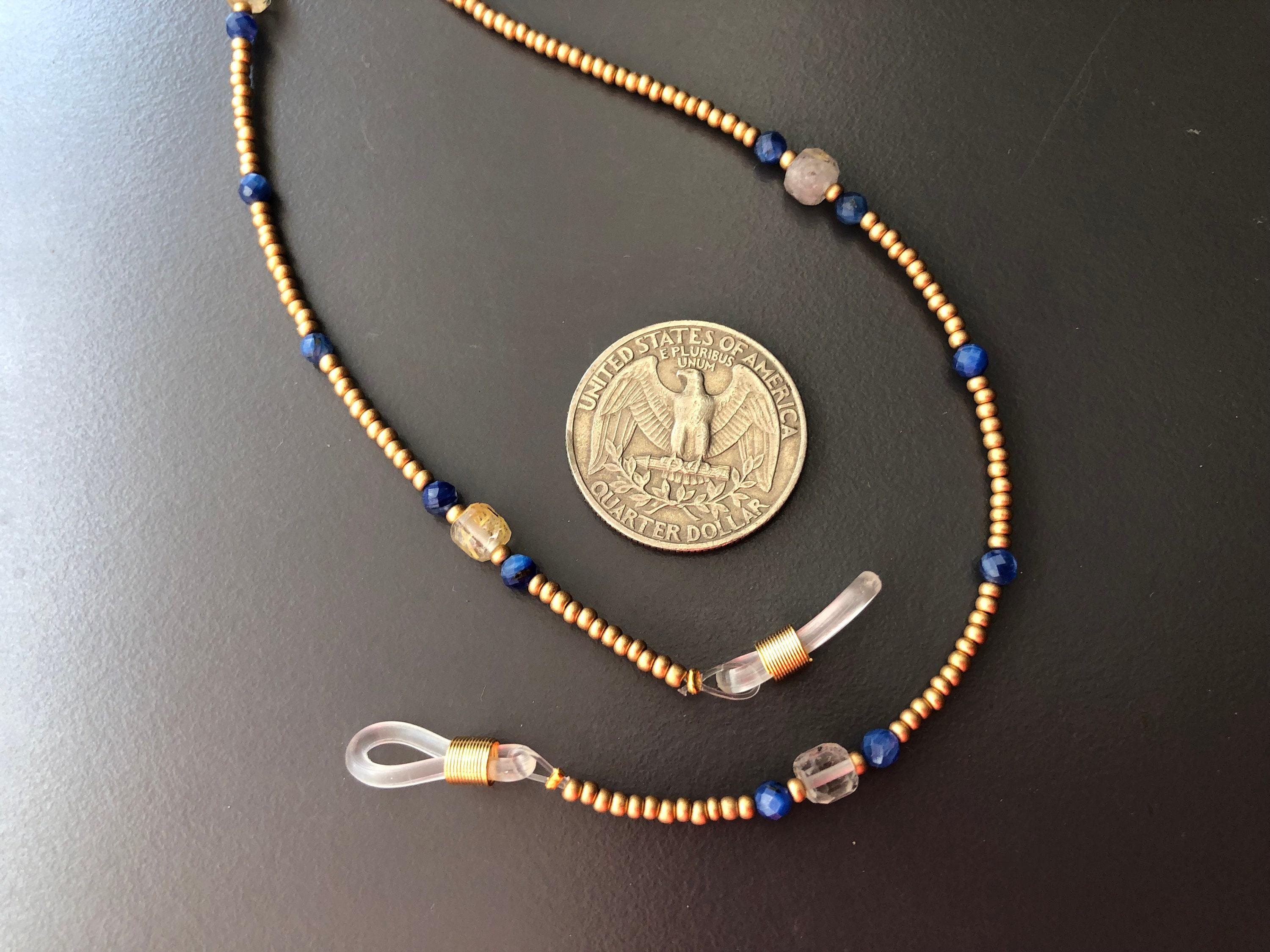 Lapis Lazuli Glasses Chain: Beaded Eyeglass Holder - Etsy display picture 2