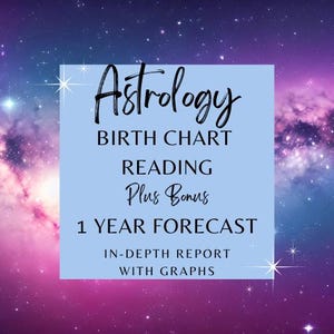 Paquete de informe de carta natal astrológica y pronóstico de tránsitos Lectura de carta natal: progresiones, arco solar, eclipses Pronóstico a 1 año