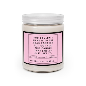 Smells like eras tour soy candle, Gift for a swiftie, Christmas stocking stuffer for Taylor fans, Birthday gift for her, Cute gift for teen