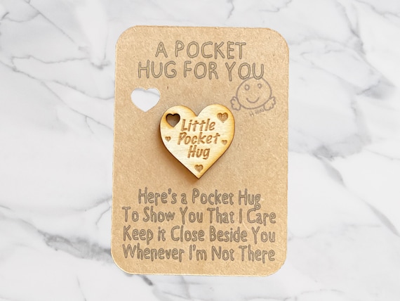 Handcrafted Wooden Pocket Hug Heart the Perfect Keepsake Gift 