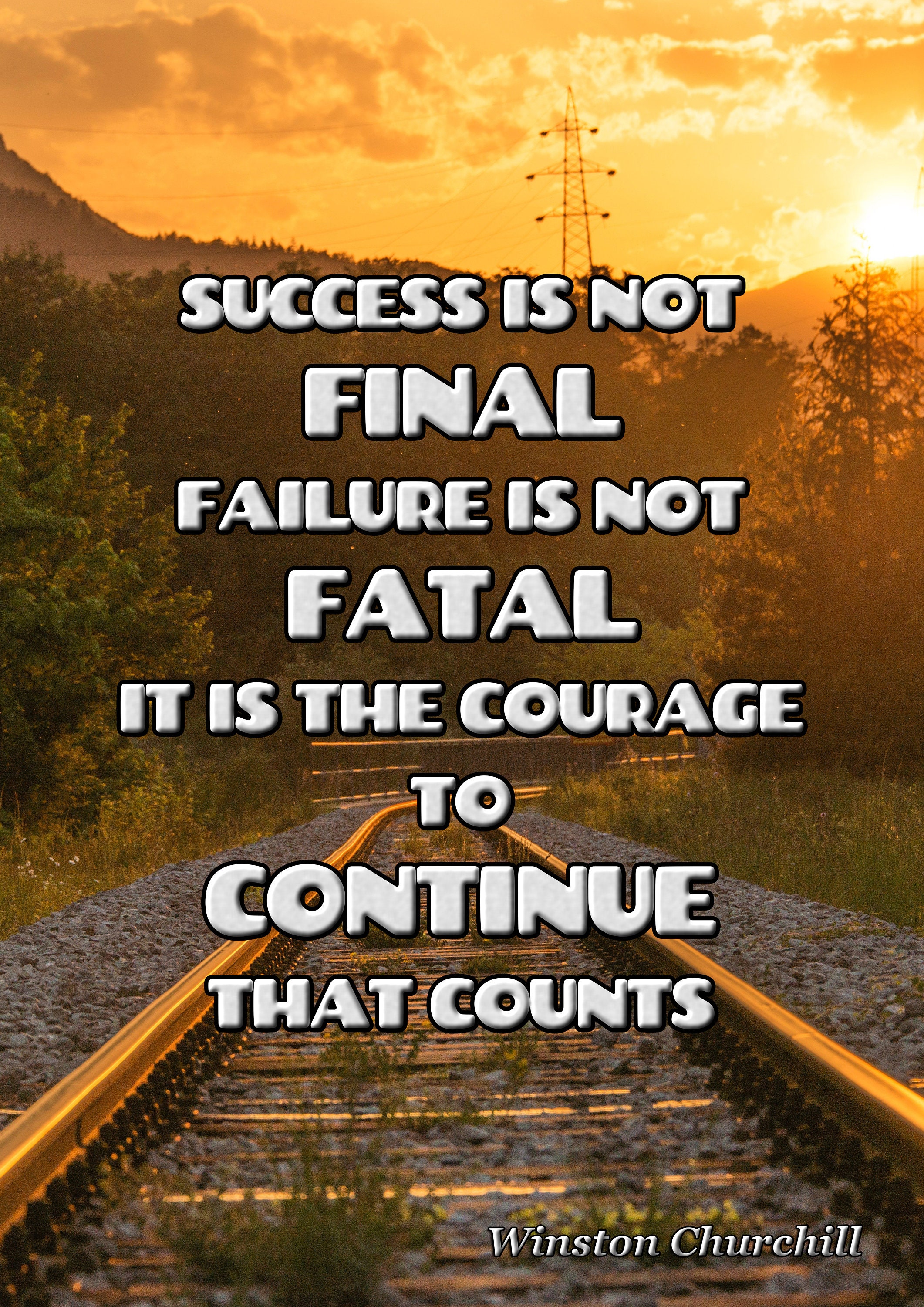 Inspiration Quote Success is not Final Failure is not | Etsy