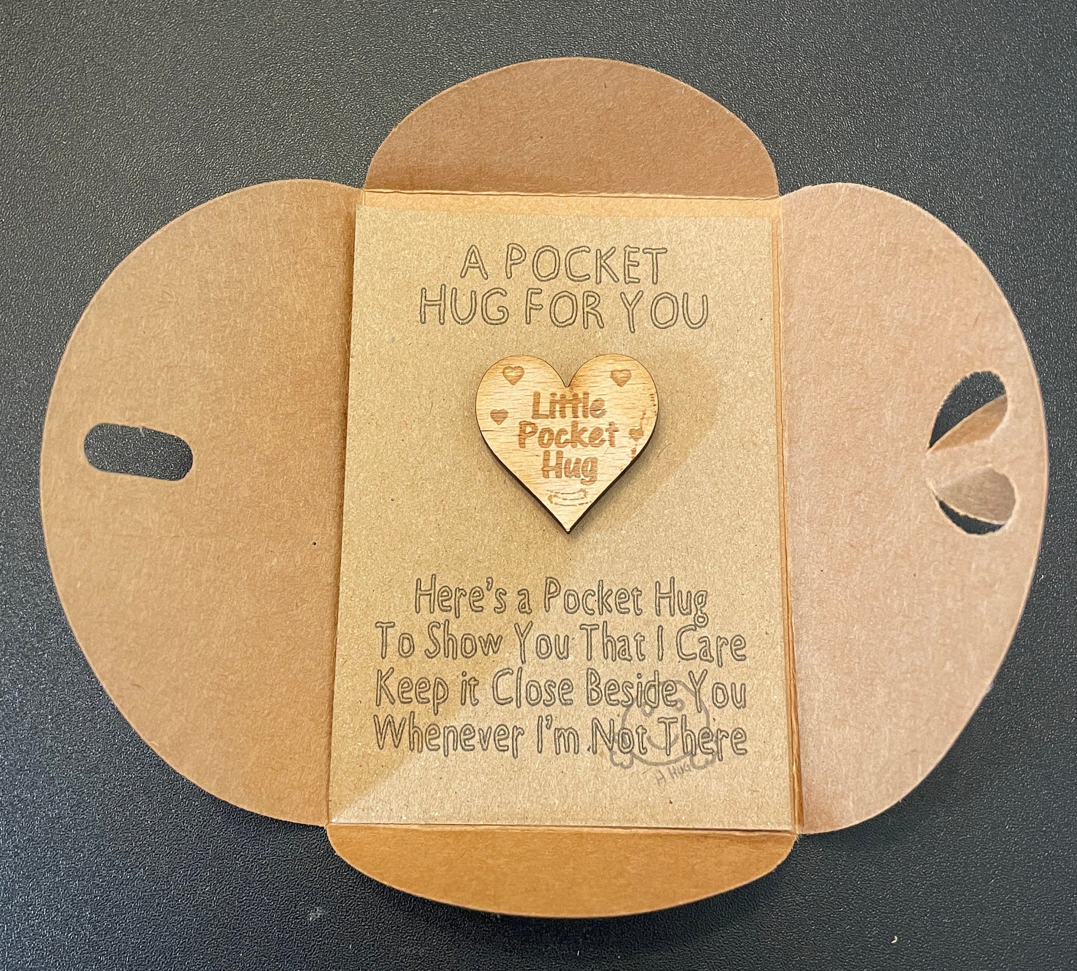 hugs and kisses pocket hug with personalised poem card hug token, first