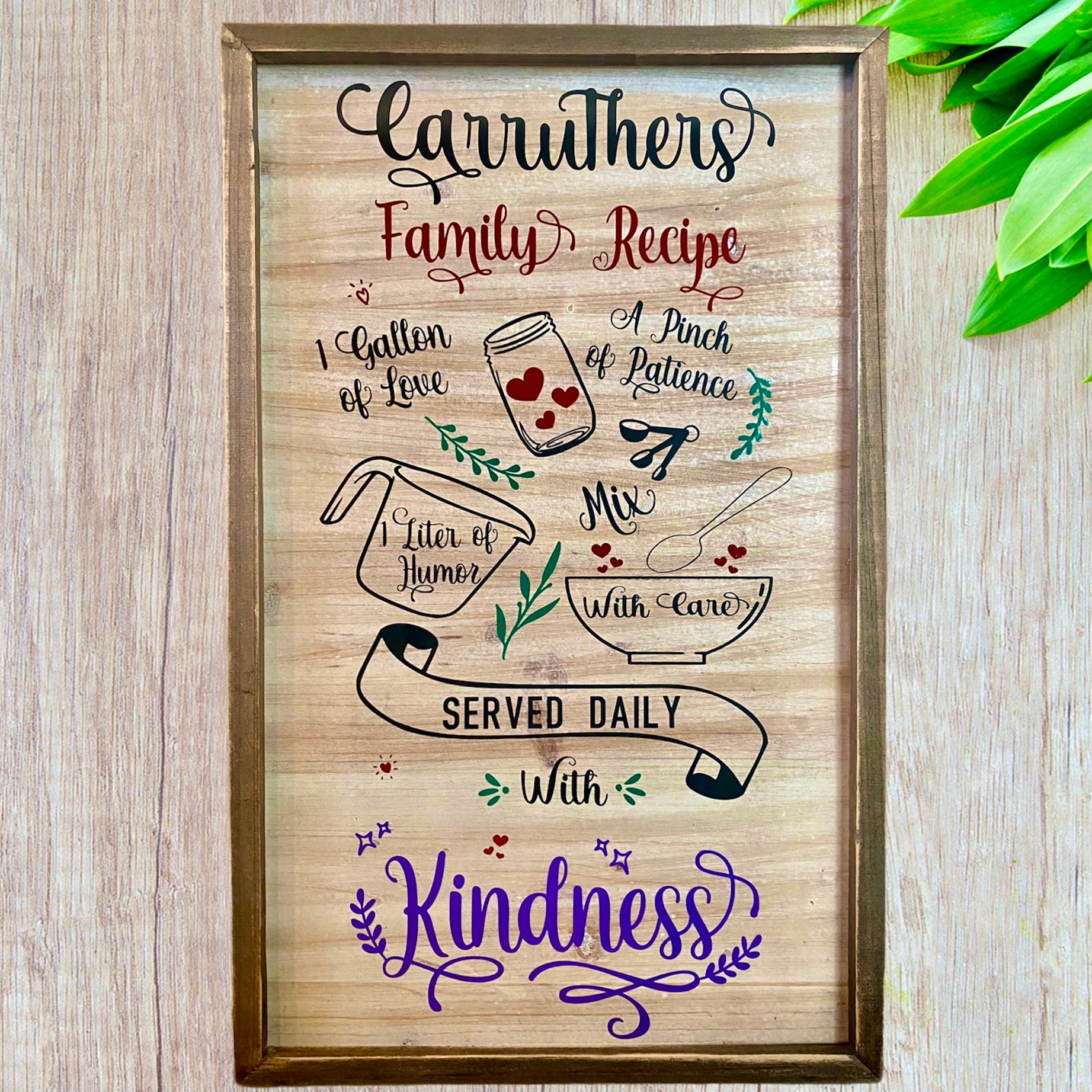 Family Recipe Sign Personalized Sign Wood Sign Custom Sign Etsy