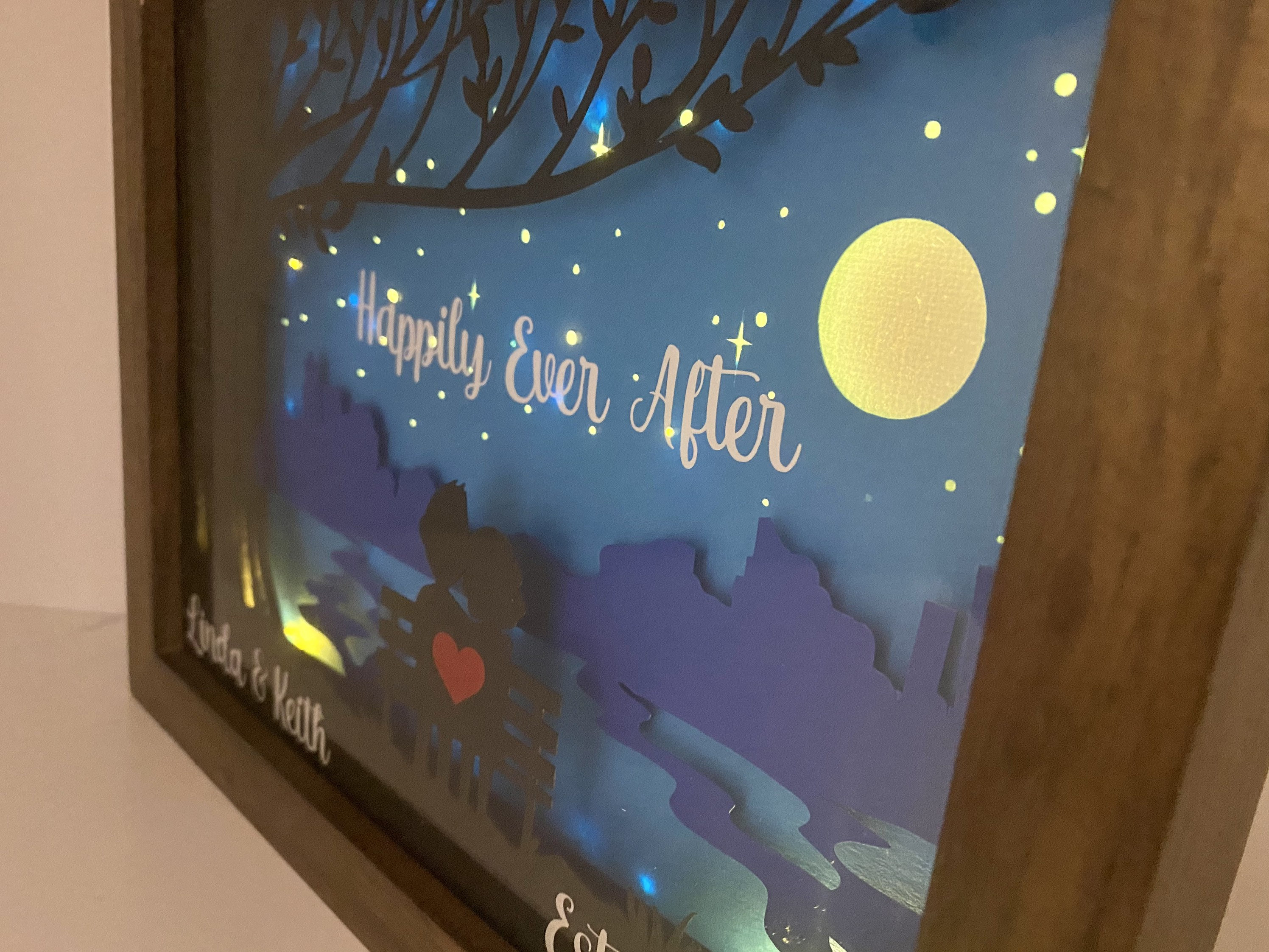 Fairy Light Shadow box Anniversary Gift For Him For Her Etsy