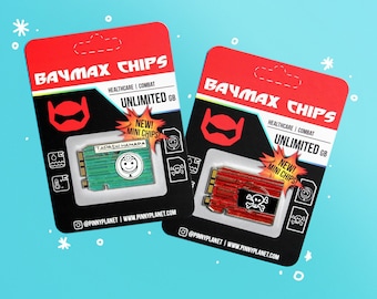 Big Hero 6 Inspired Baymax Chips Mini Enamel Pins | Disney Fantasy Hard Enamel Pins