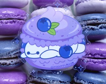 Blueberry Macaron Sticker | Disney Inspired Clear Vinyl