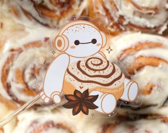 Cinnamon Roll Clear Sticker | Disney Inspired Foodie