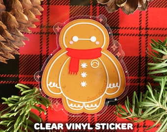 Gingerbread Cookie Clear Vinyl Sticker | Disney inspired Christmas Sticker