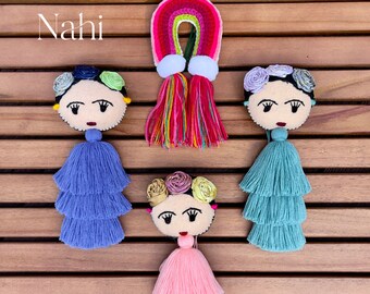 Mexican Frida Kahlo Tassel. Mexican Accessories. Frida Kahlo Decorations.Tassel Bag Charm.Tassel for Handbag, Back Pack. Valentine Gift