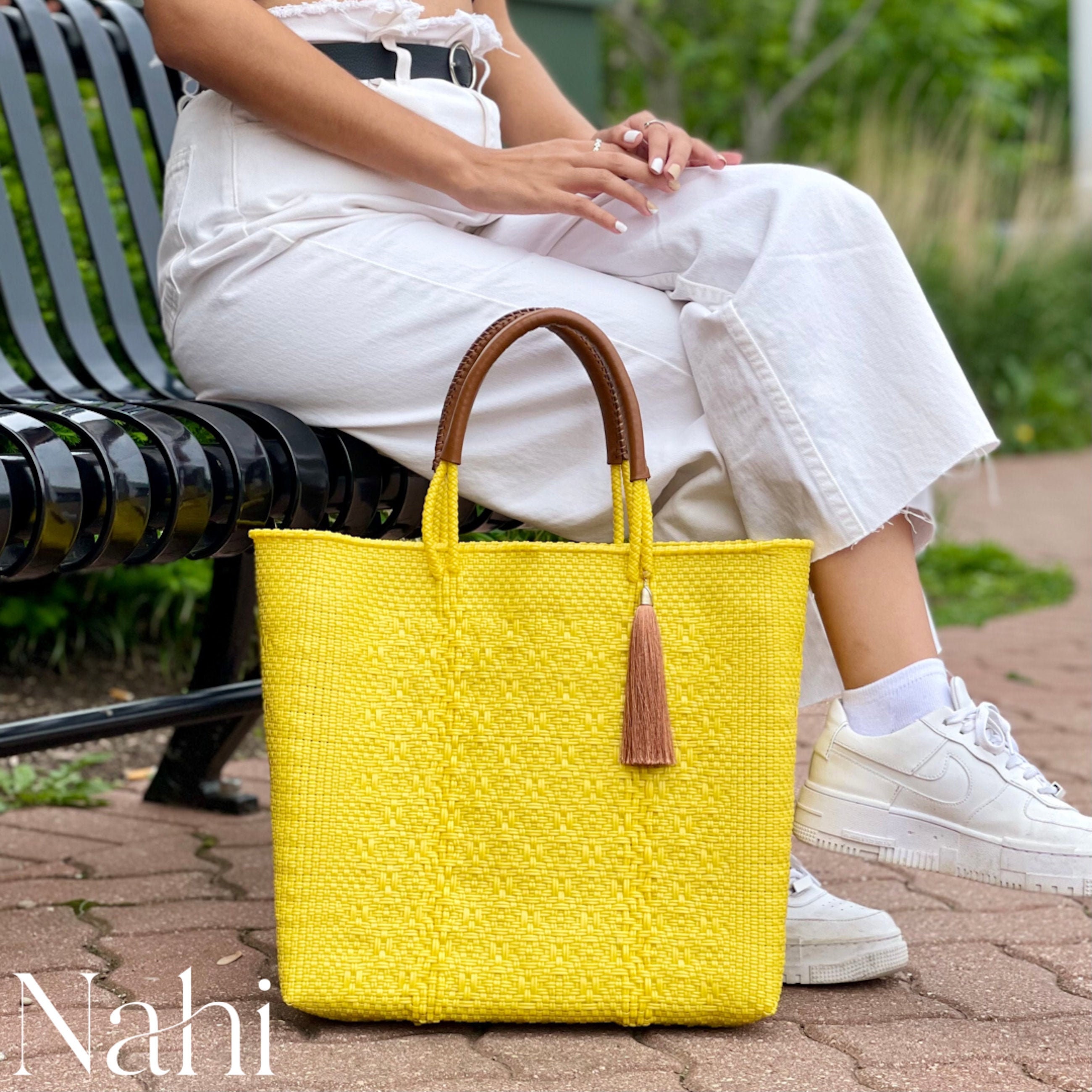 Mexican Tote Bags.Mexican Artisanal Handbag.Recycled Plastic Bags.Mexican Handwoven Plastic Tote. Summer Bag. Mexican Purse.