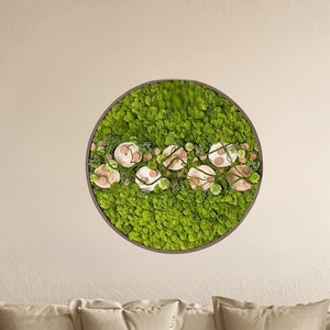 Wall moss art, Handmade Preserved moss wall picture, Farmhouse preserved moss art, Natural wood frame